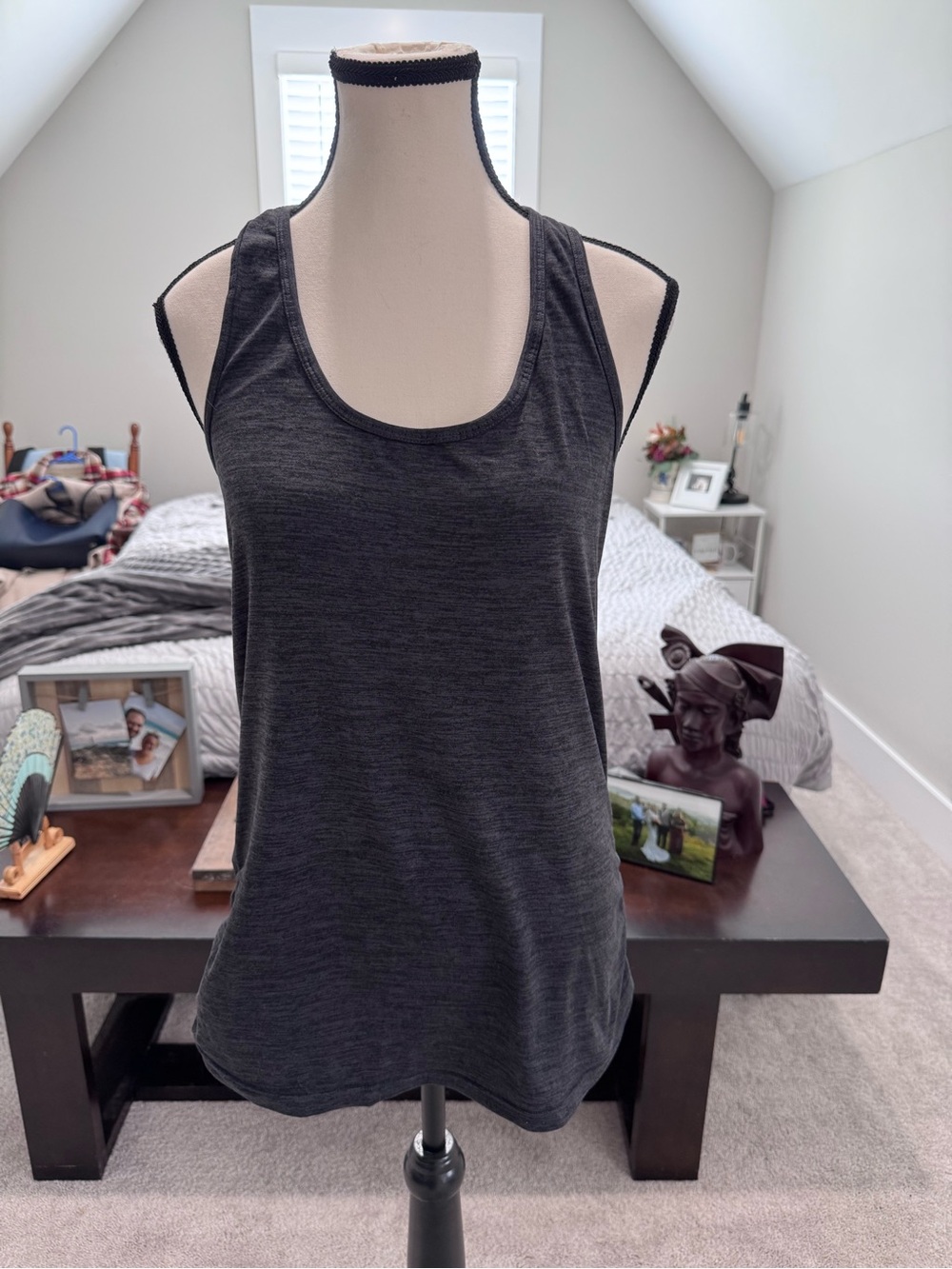 GAIAM Charcoal Gray Racerback Tank Top